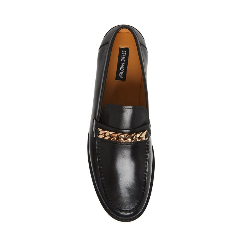 Loafers ανδρικα Steve Madden Wallace-c δερματινα μαυρα | GR-O691DSU
