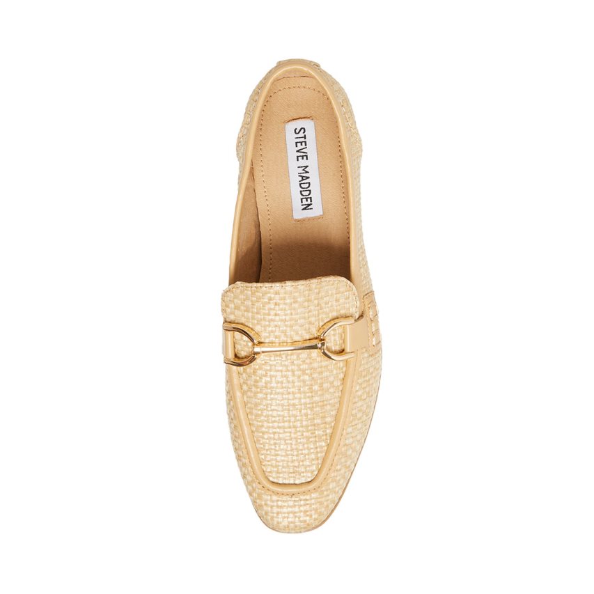Loafers γυναικεια Steve Madden Carrine Raffia Μπεζ | GR-6713NVT