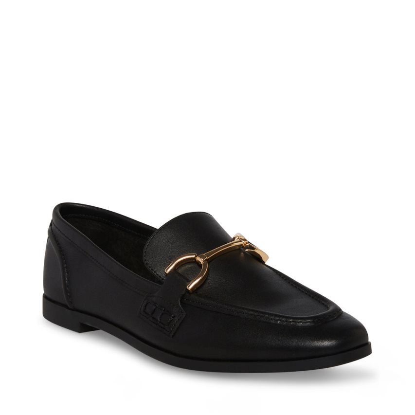 Loafers γυναικεια Steve Madden Carrine δερματινα μαυρα | GR-9415JFH