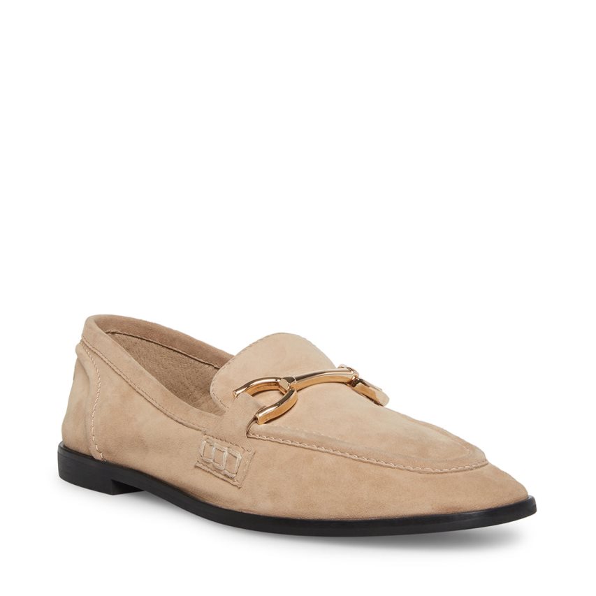 Loafers γυναικεια Steve Madden Carrine σουετ Μπεζ | GR-9251RGK