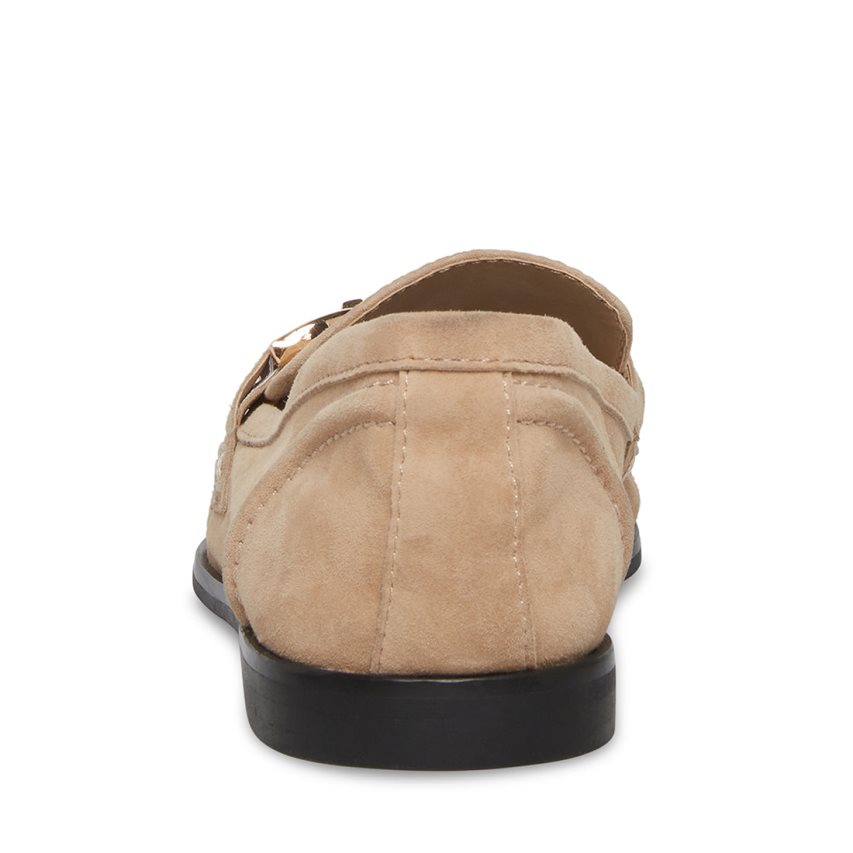 Loafers γυναικεια Steve Madden Carrine σουετ Μπεζ | GR-9251RGK