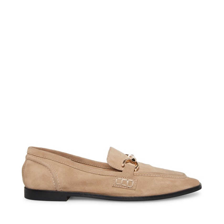 Loafers γυναικεια Steve Madden Carrine σουετ Μπεζ | GR-9251RGK