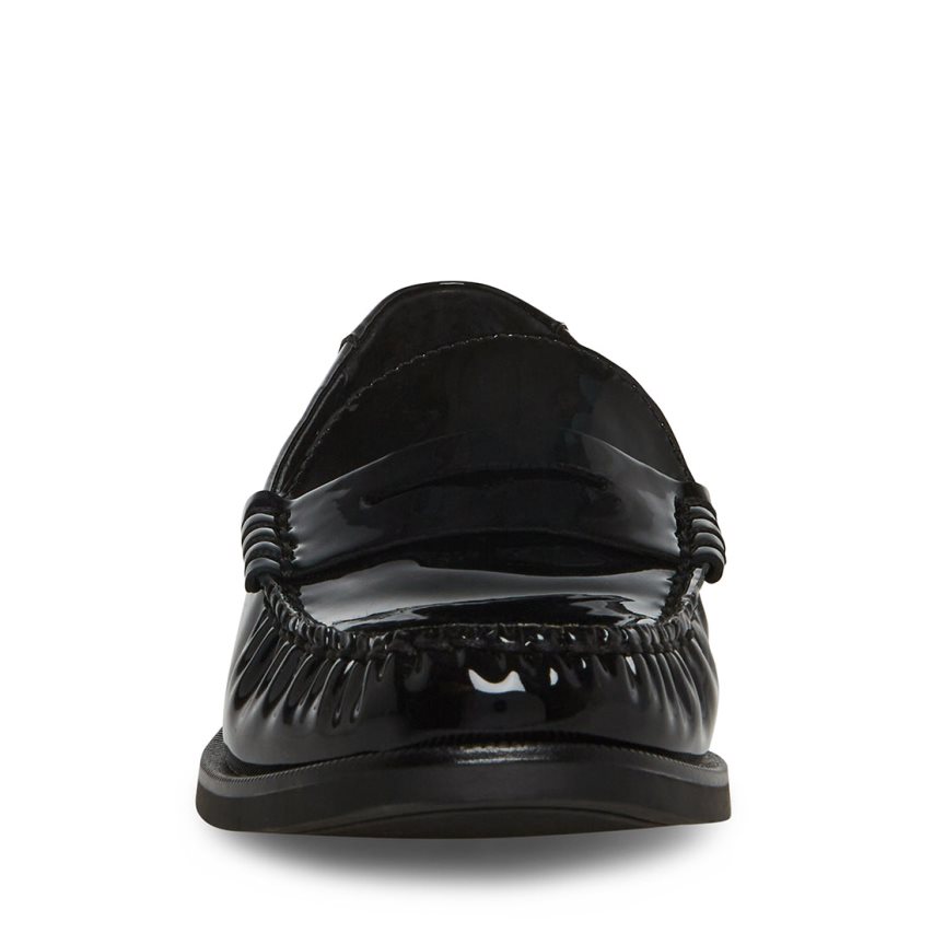 Loafers γυναικεια Steve Madden Emmet λουστρινι μαυρα | GR-4726FXO