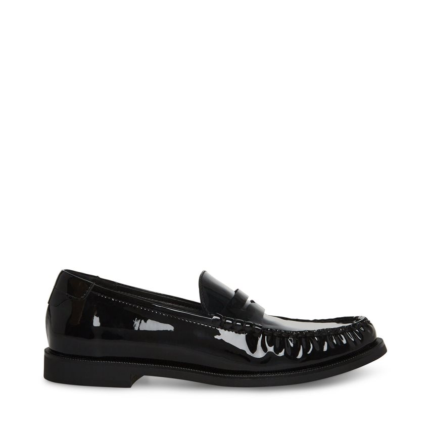 Loafers γυναικεια Steve Madden Emmet λουστρινι μαυρα | GR-4726FXO