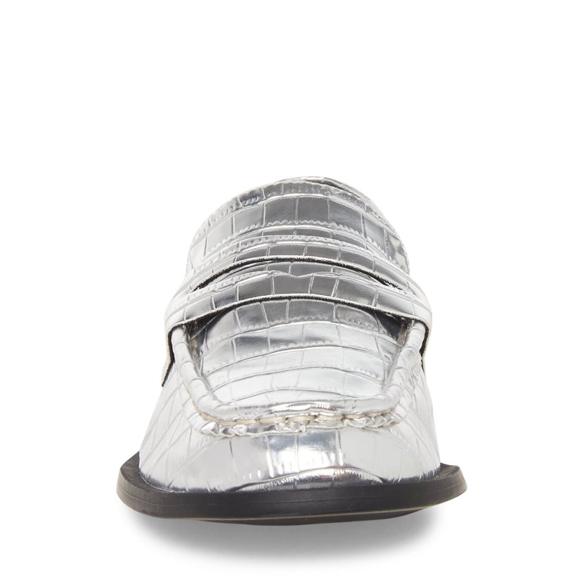 Loafers γυναικεια Steve Madden Goodman Crocodile ασημι | GR-8615NRQ