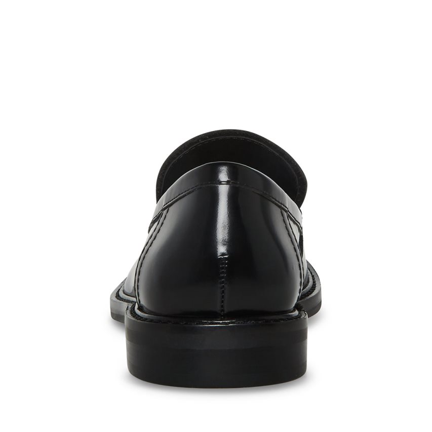 Loafers γυναικεια Steve Madden Larusso δερματινα μαυρα | GR-1437GJV