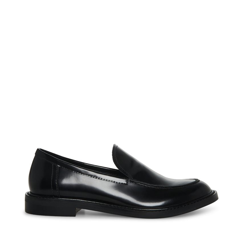 Loafers γυναικεια Steve Madden Larusso δερματινα μαυρα | GR-1437GJV