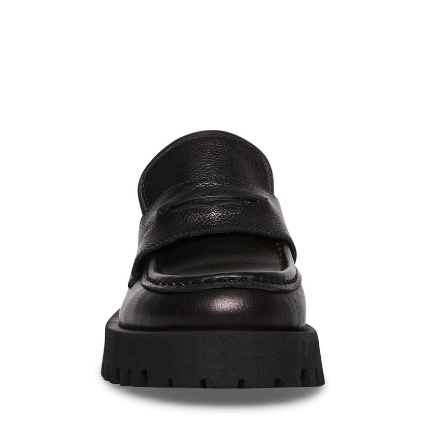 Loafers γυναικεια Steve Madden Lawrence δερματινα μαυρα | GR-3469XQU