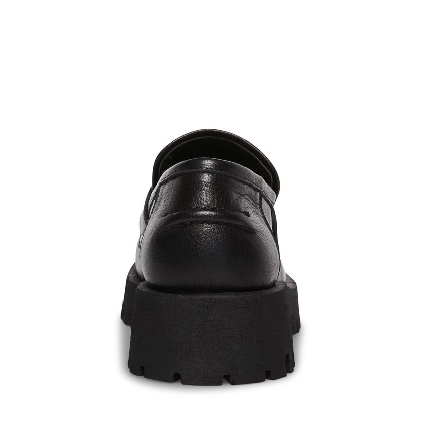 Loafers γυναικεια Steve Madden Lawrence δερματινα μαυρα | GR-3469XQU
