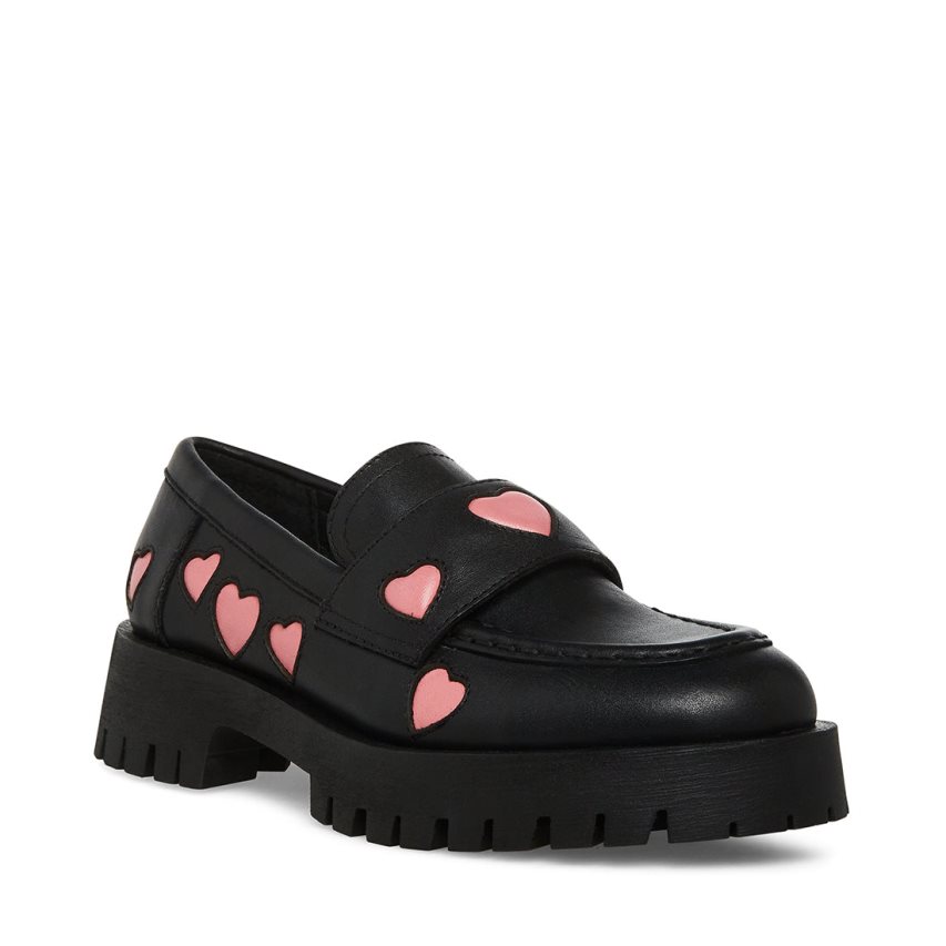 Loafers γυναικεια Steve Madden Lawrence-h δερματινα μαυρα | GR-3O26DIW