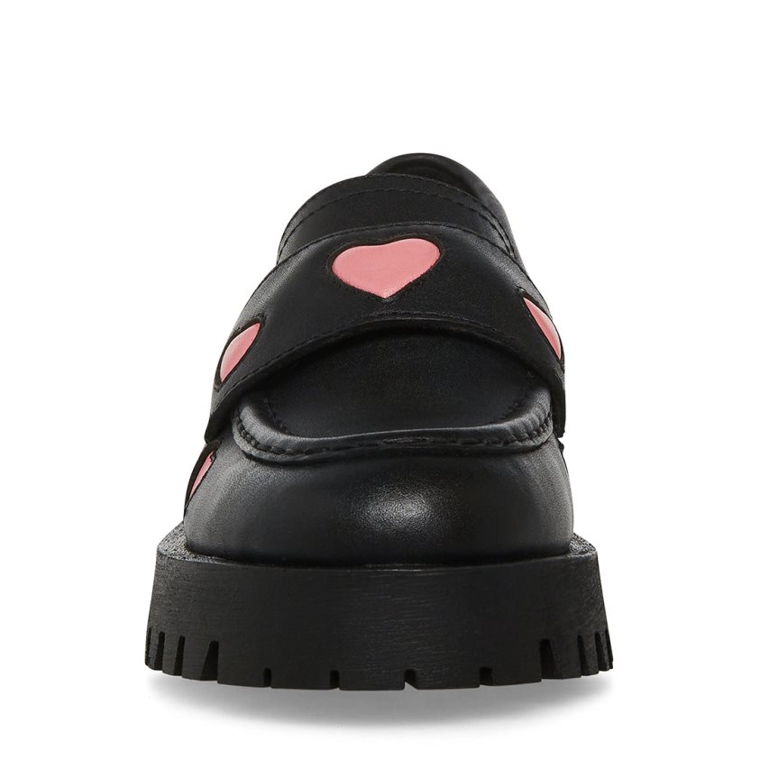 Loafers γυναικεια Steve Madden Lawrence-h δερματινα μαυρα | GR-3O26DIW