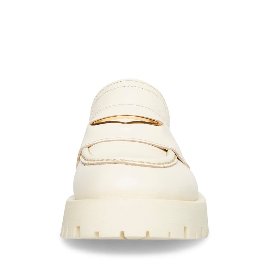 Loafers γυναικεια Steve Madden Lawrence δερματινα ασπρα | GR-47O2YHG