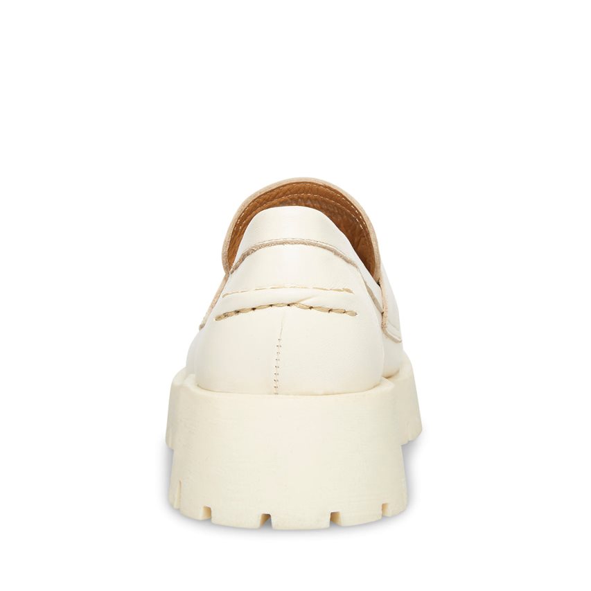 Loafers γυναικεια Steve Madden Lawrence δερματινα ασπρα | GR-47O2YHG