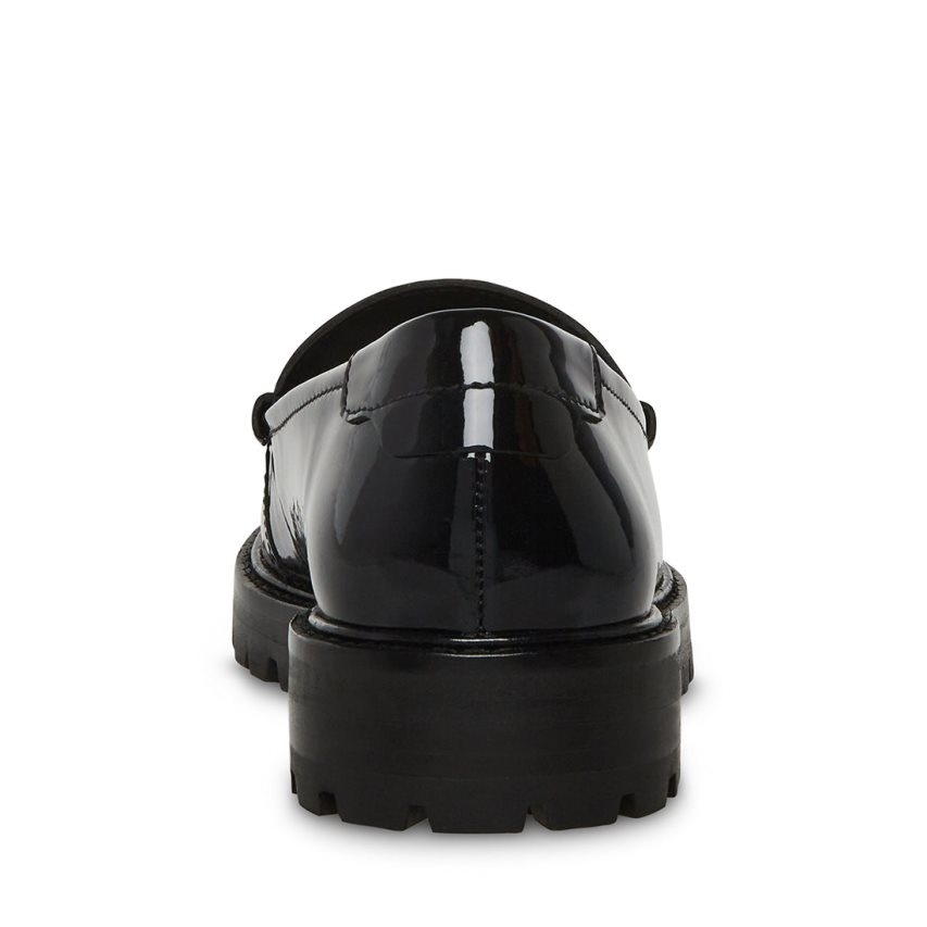 Loafers γυναικεια Steve Madden Madelyn λουστρινι μαυρα | GR-7538NSG