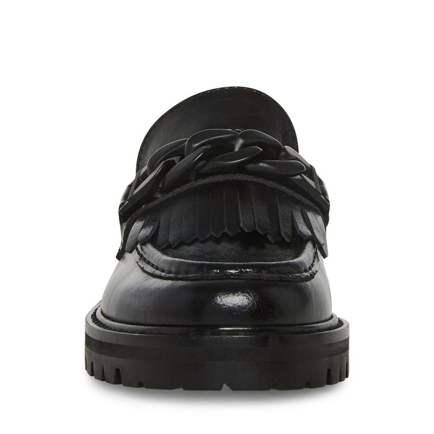 Loafers γυναικεια Steve Madden Malory δερματινα μαυρα | GR-47O2ODN