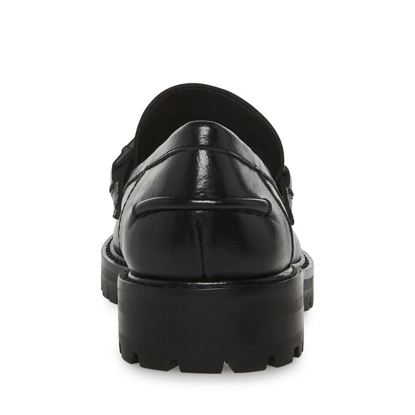 Loafers γυναικεια Steve Madden Malory δερματινα μαυρα | GR-47O2ODN