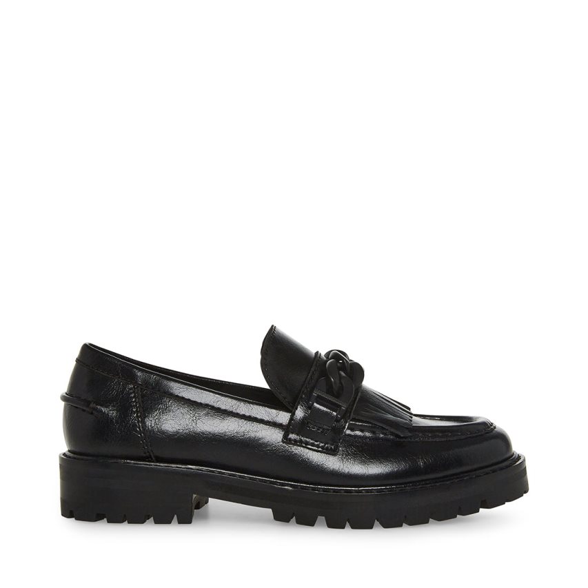 Loafers γυναικεια Steve Madden Malory δερματινα μαυρα | GR-47O2ODN