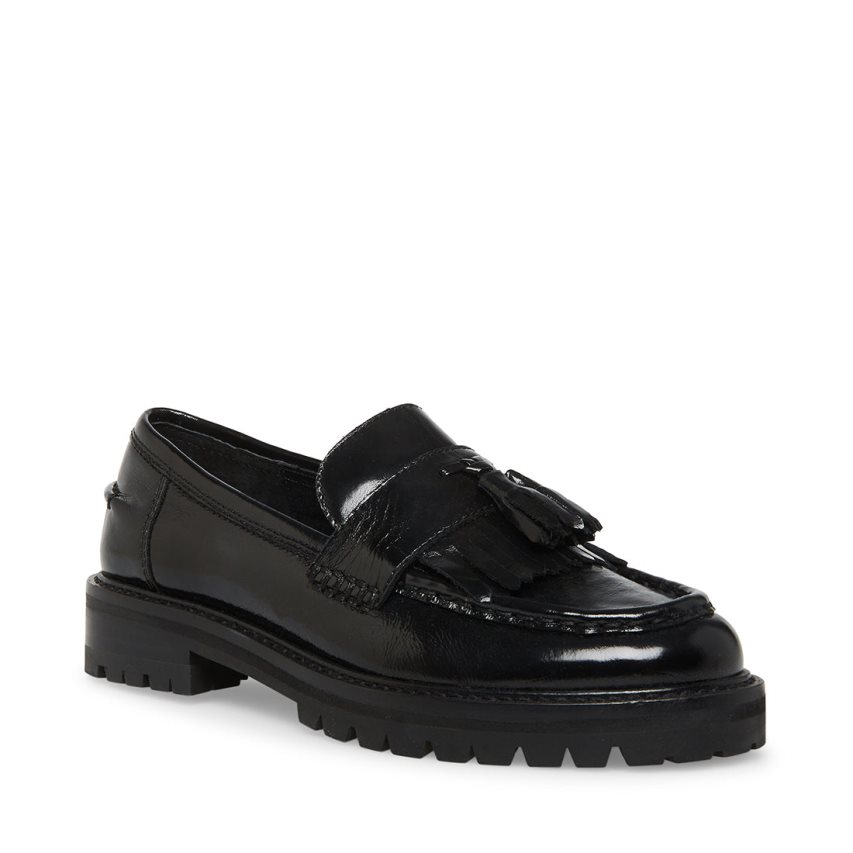 Loafers γυναικεια Steve Madden Minka δερματινα μαυρα | GR-1956BWE