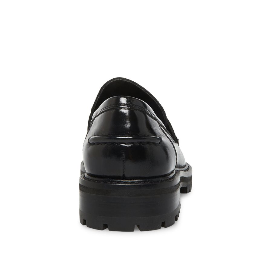 Loafers γυναικεια Steve Madden Minka δερματινα μαυρα | GR-1956BWE