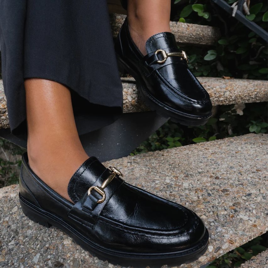 Loafers γυναικεια Steve Madden Mistor δερματινα μαυρα | GR-3O16CPS