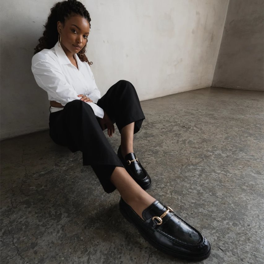 Loafers γυναικεια Steve Madden Mistor δερματινα μαυρα | GR-3O16CPS