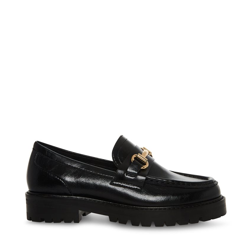 Loafers γυναικεια Steve Madden Mistor δερματινα μαυρα | GR-3O16CPS
