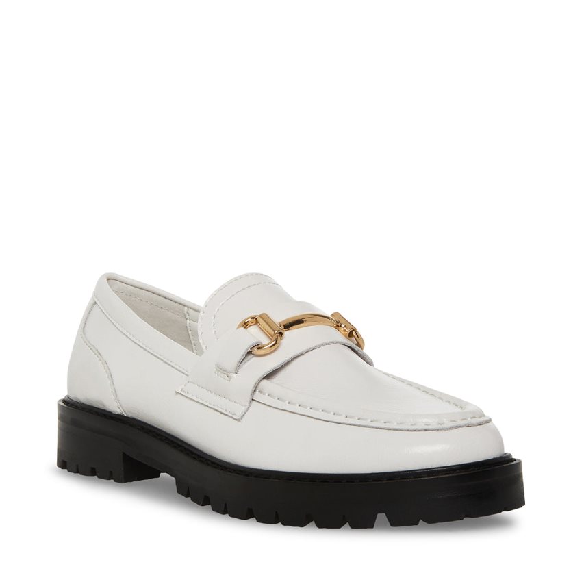 Loafers γυναικεια Steve Madden Mistor δερματινα ασπρα | GR-5142FJH