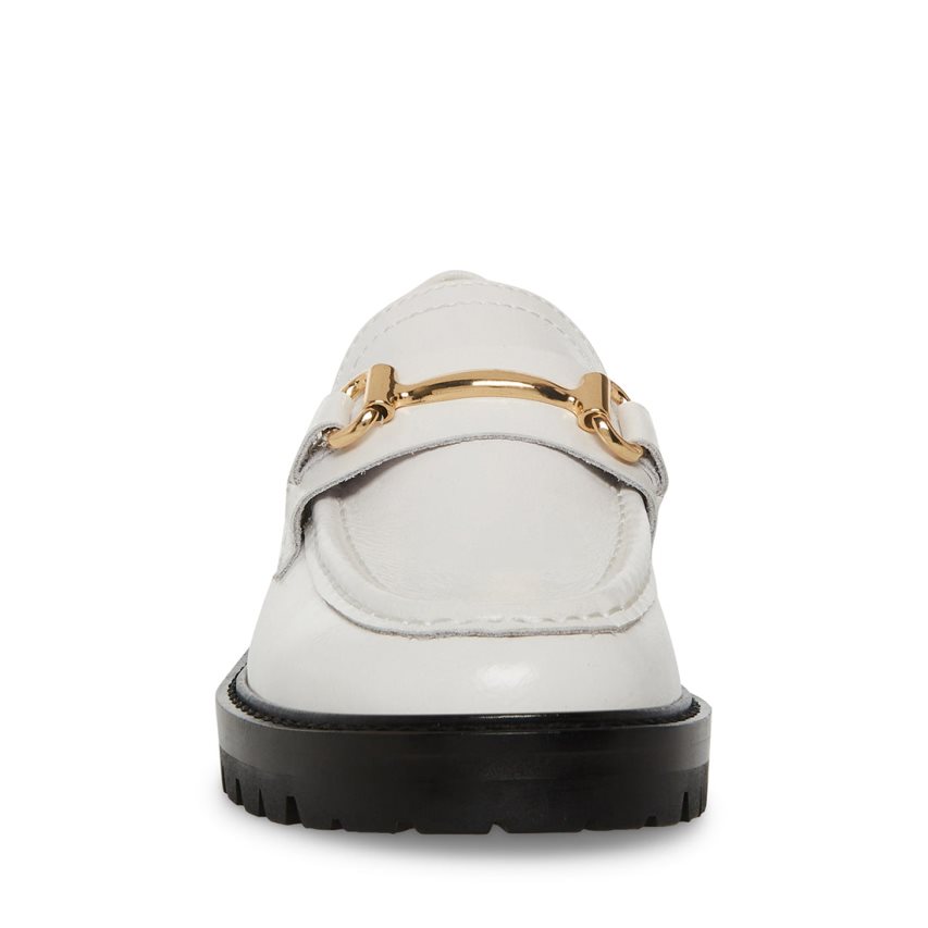 Loafers γυναικεια Steve Madden Mistor δερματινα ασπρα | GR-5142FJH