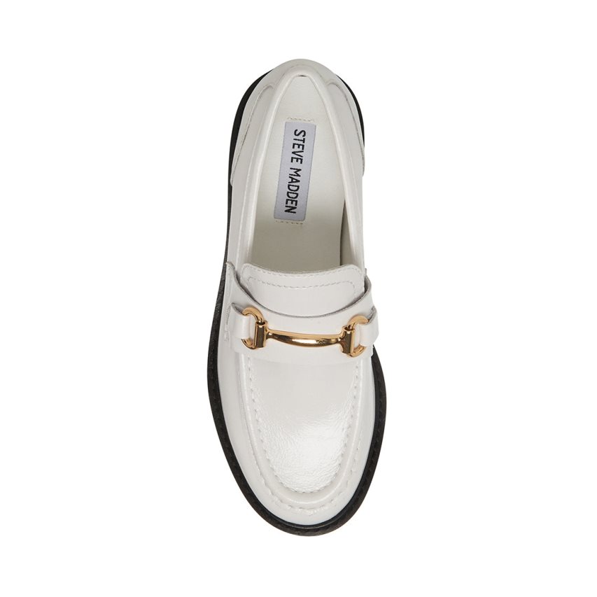 Loafers γυναικεια Steve Madden Mistor δερματινα ασπρα | GR-5142FJH