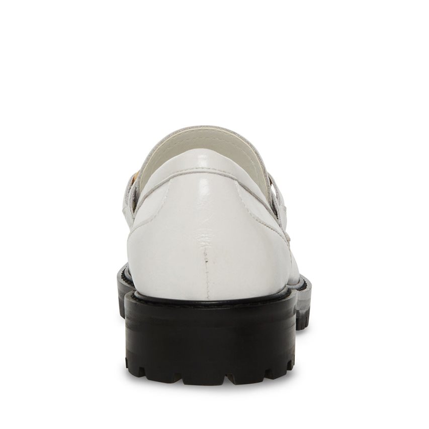 Loafers γυναικεια Steve Madden Mistor δερματινα ασπρα | GR-5142FJH