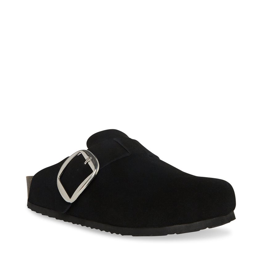 Loafers γυναικεια Steve Madden Social σουετ μαυρα | GR-3456RJC