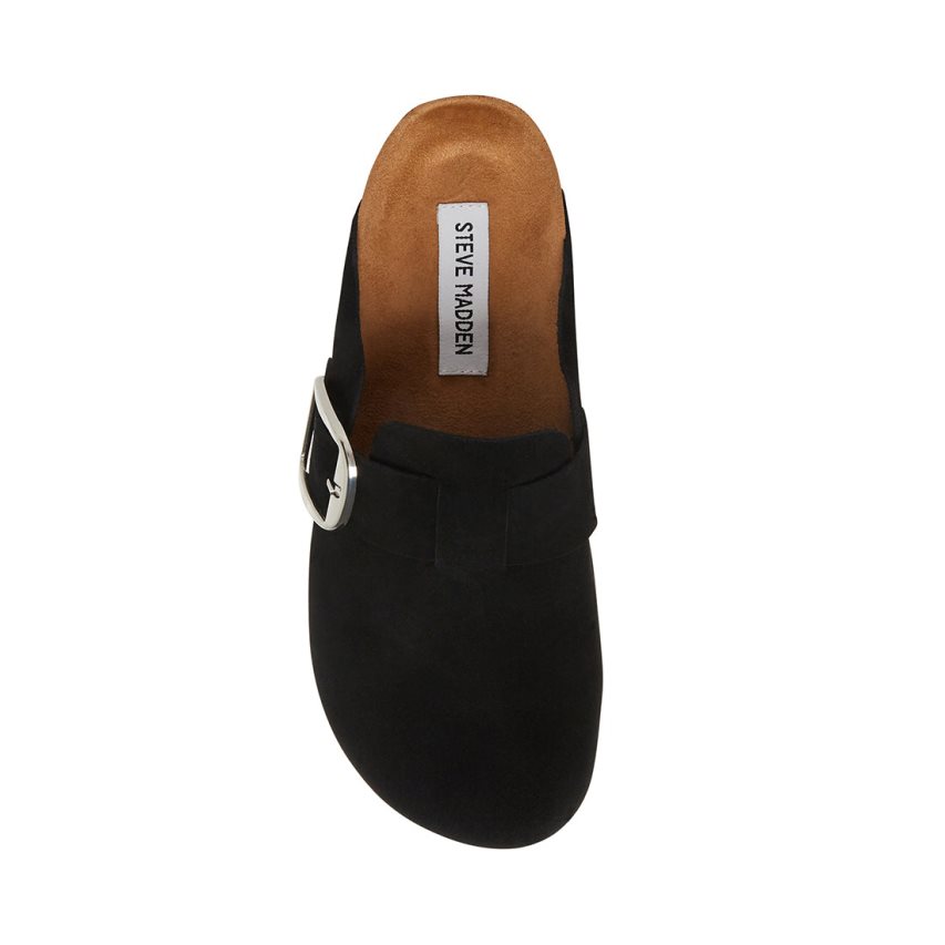 Loafers γυναικεια Steve Madden Social σουετ μαυρα | GR-3456RJC