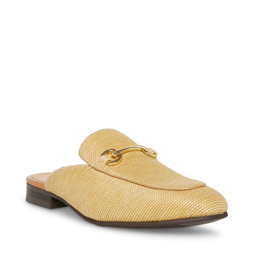 Mules ανδρικα Steve Madden Mateo Natural Raffia χρυσο χρωμα | GR-1369SEW