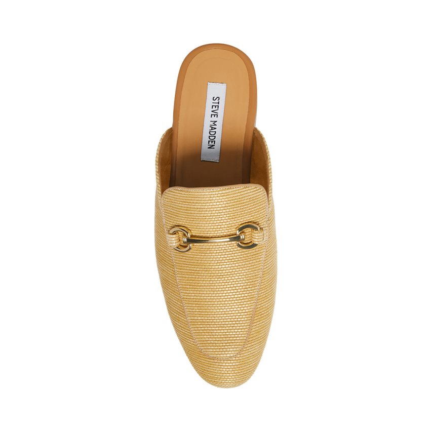 Mules ανδρικα Steve Madden Mateo Natural Raffia χρυσο χρωμα | GR-1369SEW