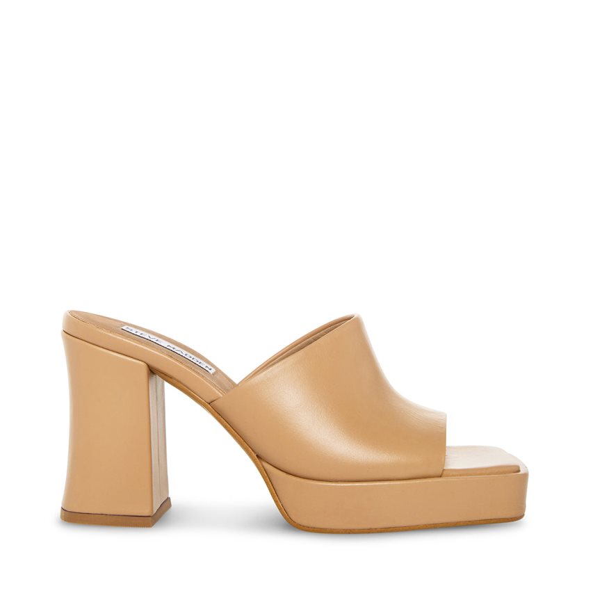 Mules γυναικεια Steve Madden Alex Natural δερματινα Μπεζ | GR-6758VGX