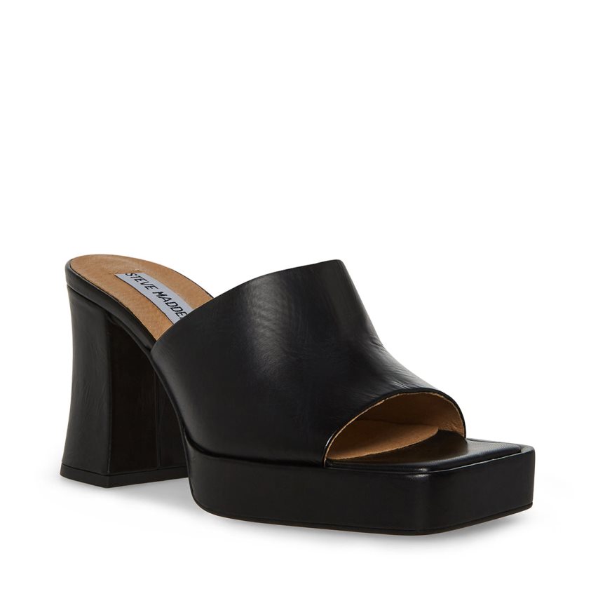 Mules γυναικεια Steve Madden Alex δερματινα μαυρα | GR-6321FXZ