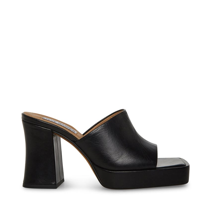 Mules γυναικεια Steve Madden Alex δερματινα μαυρα | GR-6321FXZ
