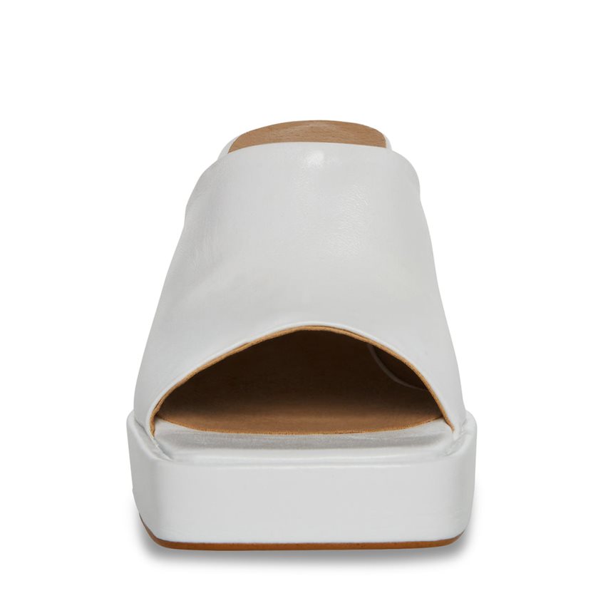 Mules γυναικεια Steve Madden Alex δερματινα ασπρα | GR-O346OWP