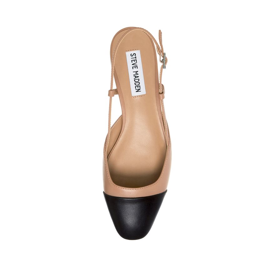 Mules γυναικεια Steve Madden Belinda δερματινα Μπεζ μαυρα | GR-8179ETI