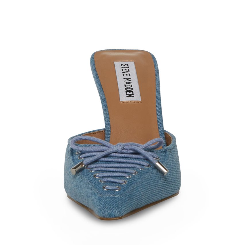 Mules γυναικεια Steve Madden Brianne Denim Fabric μπλε | GR-O183FDZ
