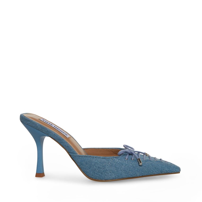 Mules γυναικεια Steve Madden Brianne Denim Fabric μπλε | GR-O183FDZ