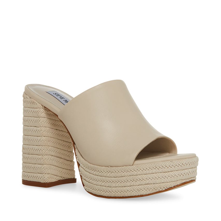 Mules γυναικεια Steve Madden Darby δερματινα Μπεζ | GR-O714EKN
