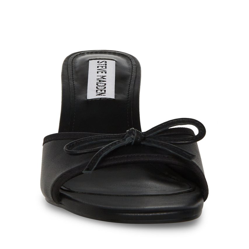 Mules γυναικεια Steve Madden Emory δερματινα μαυρα | GR-O386EGZ