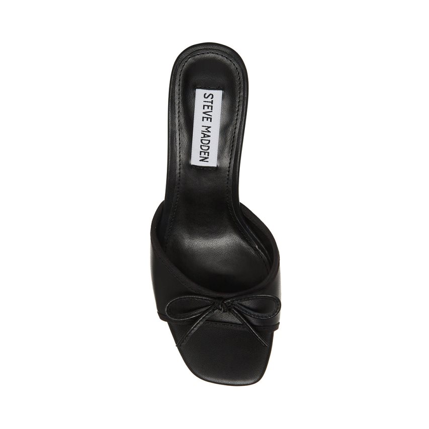 Mules γυναικεια Steve Madden Emory δερματινα μαυρα | GR-O386EGZ