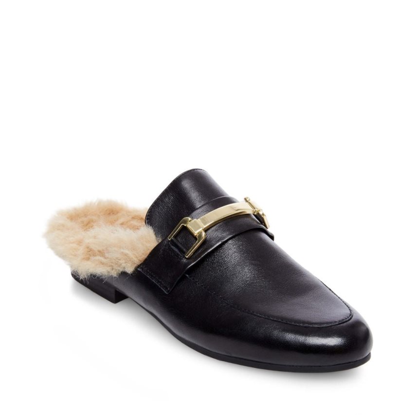 Mules γυναικεια Steve Madden Khloe δερματινα μαυρα | GR-6O93NOK