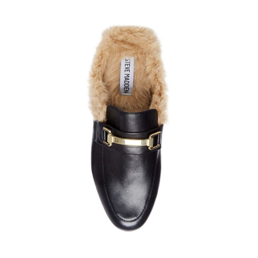 Mules γυναικεια Steve Madden Khloe δερματινα μαυρα | GR-6O93NOK