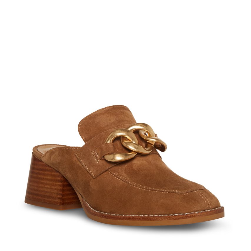 Mules γυναικεια Steve Madden Lorie Chestnut σουετ καφε | GR-6491GTU