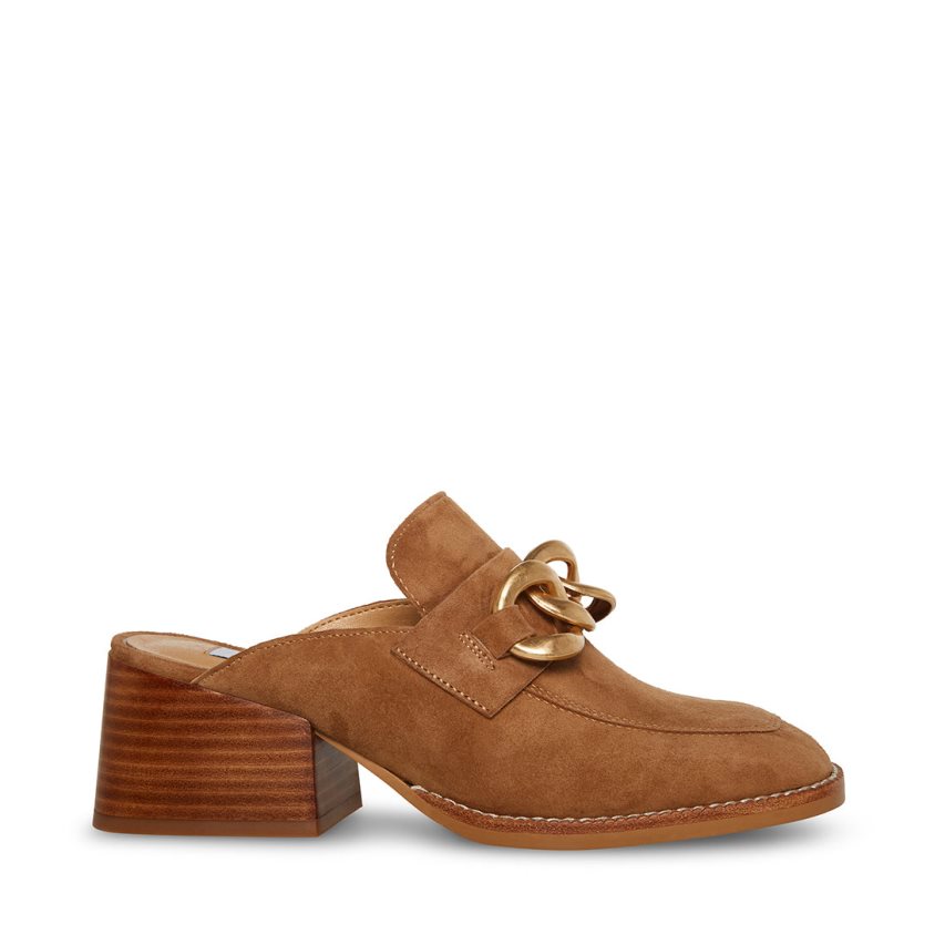 Mules γυναικεια Steve Madden Lorie Chestnut σουετ καφε | GR-6491GTU