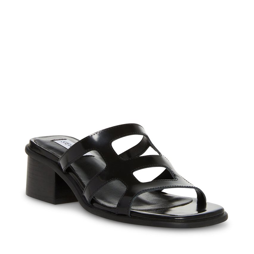 Mules γυναικεια Steve Madden Princess δερματινα μαυρα | GR-9825HTD
