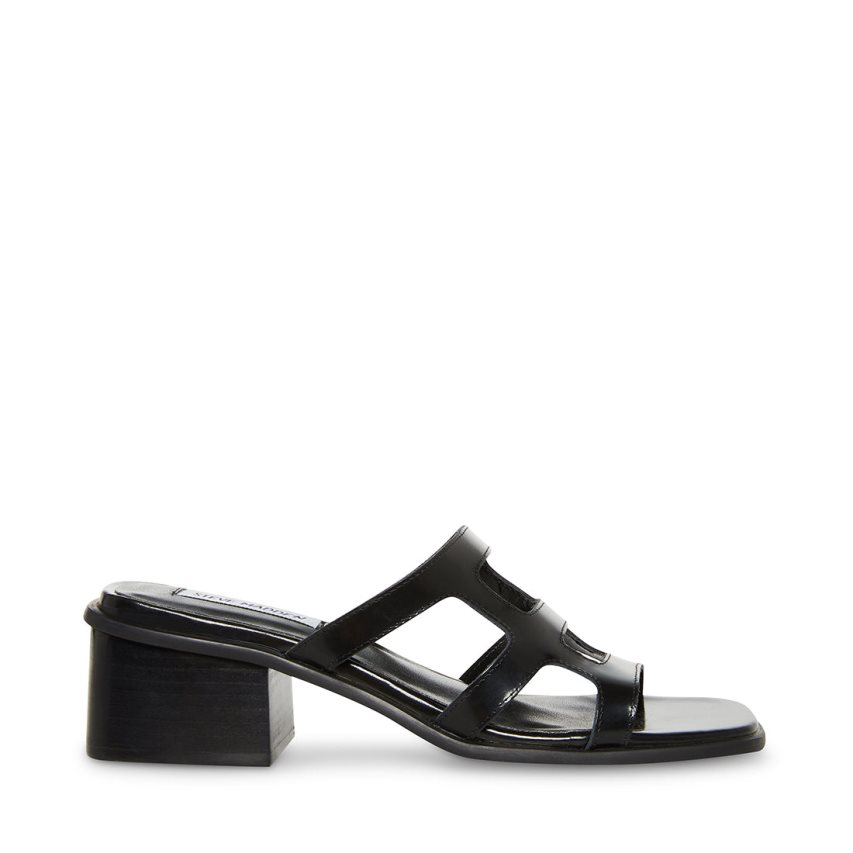 Mules γυναικεια Steve Madden Princess δερματινα μαυρα | GR-9825HTD